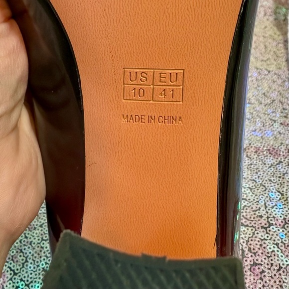 Wet❤️Kiss Ombré Block Heel Patent Leather Pointed Top Black to Red Pumps - Picture 11 of 12